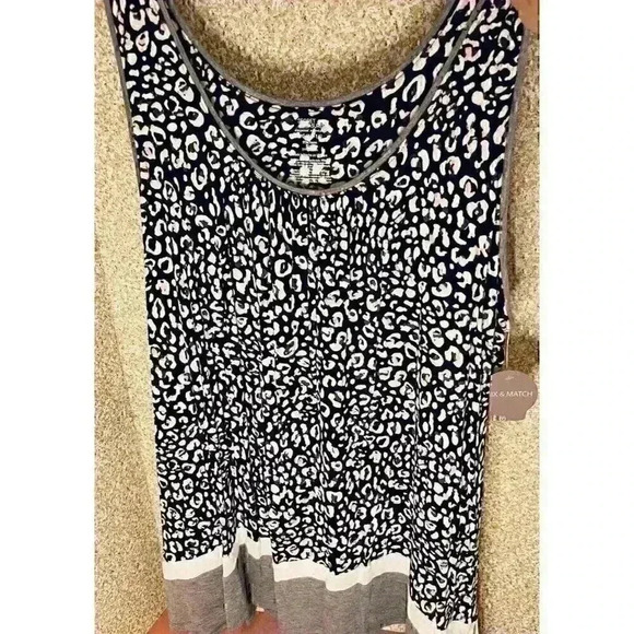 Women’s Animal Print Pajama Tank Top L12/14 Lightweight Summer Chic NWT - Picture 2 of 5